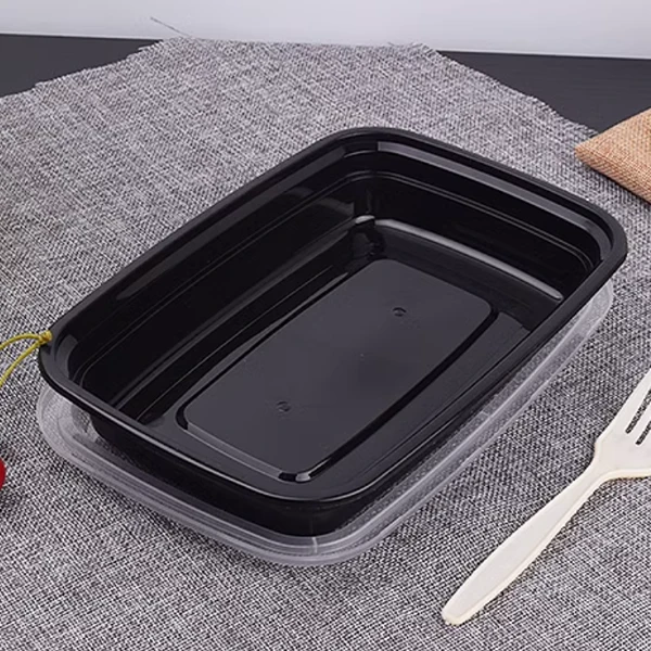 Fast Food Packaging Lunch Box Transparent Black Takeout